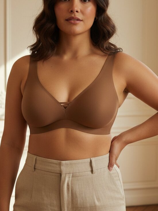 Soma Essentials Unlined Wireless Nude Bra 38C - Picture 1 of 8